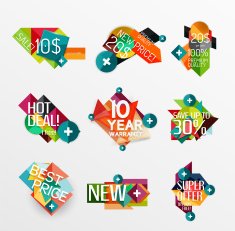 Set of labels stickers banners badges and elements for sale N22
