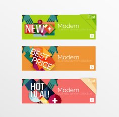 Set of banners with stickers labels and elements for sale N22