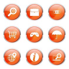 SEO Internet Sign Orange Vector Button Icon Design Set 10 N4