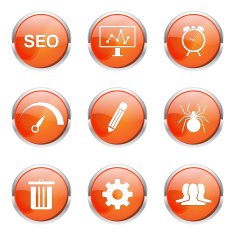 SEO Internet Sign Orange Vector Button Icon Design Set 8 N3