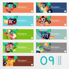 Set of banners with stickers labels and elements for sale N28
