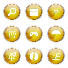 SEO Internet Sign Yellow Vector Button Icon Design Set 10 N3