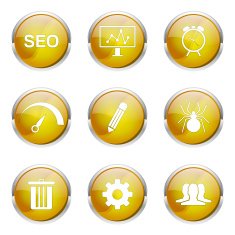 SEO Internet Sign Yellow Vector Button Icon Design Set 8 N4