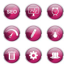SEO Internet Sign Pink Vector Button Icon Design Set 8 N5