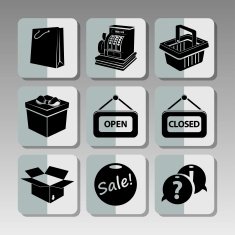 Black shopping icons 2