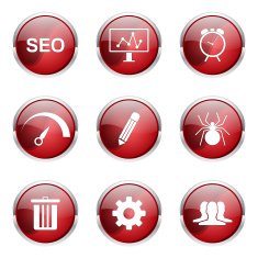 SEO Internet Sign Red Vector Button Icon Design Set 8 N4