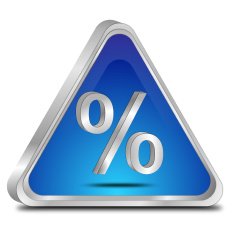 Discount button with percent symbol