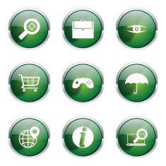 SEO Internet Sign Green Vector Button Icon Design Set 10 N5