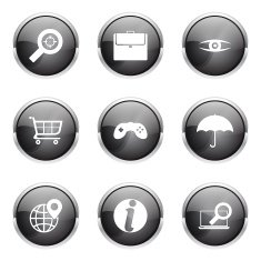 SEO Internet Sign Black Vector Button Icon Design Set 10 N4