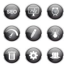 SEO Internet Sign Black Vector Button Icon Design Set 8 N4