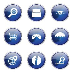 SEO Internet Sign Blue Vector Button Icon Design Set 10 N4