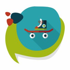 Skateboard flat icon with long shadow N9