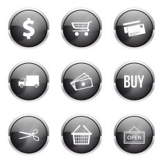 Shopping Sign Black Vector Button Icon Design Set N4