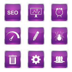 SEO Internet Sign Square Vector Violet Icon Design Set 8 N5