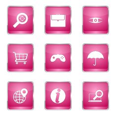 SEO Internet Sign Square Vector Pink Icon Design Set 10 N5