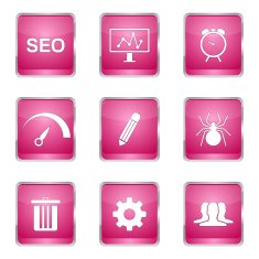 SEO Internet Sign Square Vector Pink Icon Design Set 8 N4