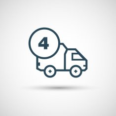 Icon for vehicle delivery services and goods N37