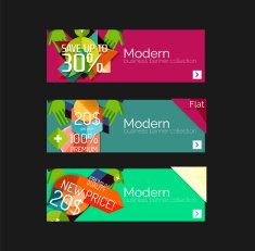 Set of banners with stickers labels and elements for sale N36