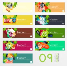 Set of banners with stickers labels and elements for sale N38
