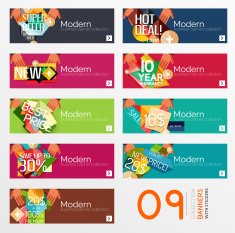 Set of banners with stickers labels and elements for sale N42