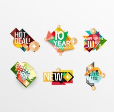 Set of labels stickers banners badges and elements for sale N39