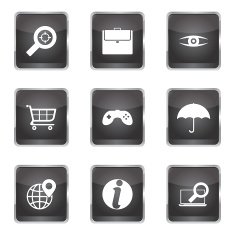 SEO Internet Sign Square Vector Black Icon Design Set 10 N5