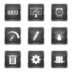SEO Internet Sign Square Vector Black Icon Design Set 8 N5