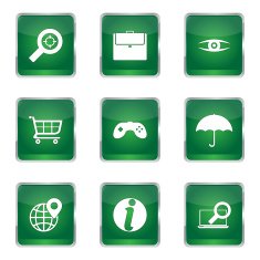 SEO Internet Sign Square Vector Green Icon Design Set 10 N5
