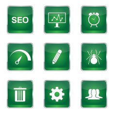 SEO Internet Sign Square Vector Green Icon Design Set 8 N5
