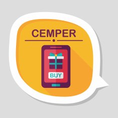 cell phone online shopping flat icon with long shadow eps10 N7