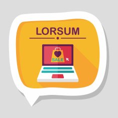 online shopping flat icon with long shadow eps10 N22