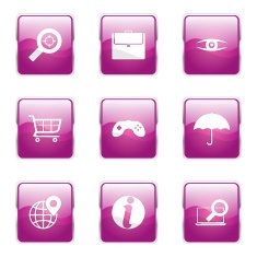 SEO Internet Sign Square Vector Pink Icon Design Set 10 N6