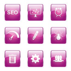 SEO Internet Sign Square Vector Pink Icon Design Set 8 N5