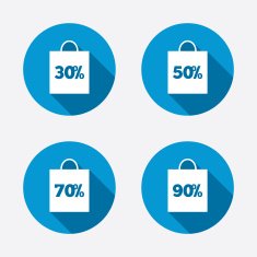 Sale bag tag icons Discount symbols N66