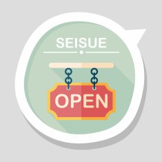 shopping store sign flat icon with long shadow eps10 N38