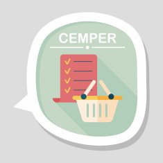 shopping list flat icon with long shadow eps10 N6