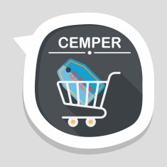 shopping cart flat icon with long shadow eps10 N19