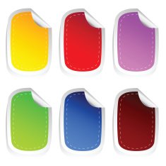 sticker in six color set two vector