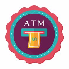 atm flat icon with long shadow N9