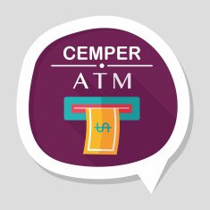 atm flat icon with long shadow N13