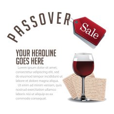 Passover sale wine and matzoh background EPS 10 vector