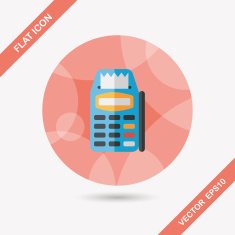 Credit card machine flat icon with long shadow eps10 N7