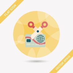credit card flat icon with long shadow eps10 N16