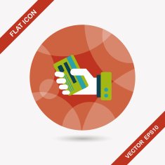 credit card flat icon with long shadow eps10 N20