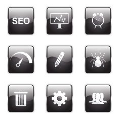 SEO Internet Sign Square Vector Black Icon Design Set 8 N6