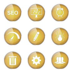 SEO Internet Sign Yellow Vector Button Icon Design Set 8 N5