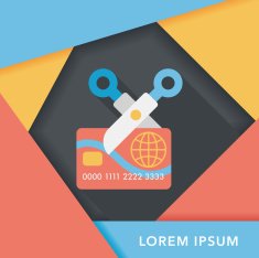credit card flat icon with long shadow eps10 N28