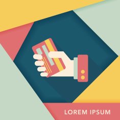 credit card flat icon with long shadow eps10 N33