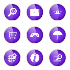 SEO Internet Sign Violet Vector Button Icon Design Set 10 N6