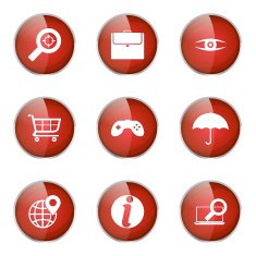 SEO Internet Sign Red Vector Button Icon Design Set 10 N4